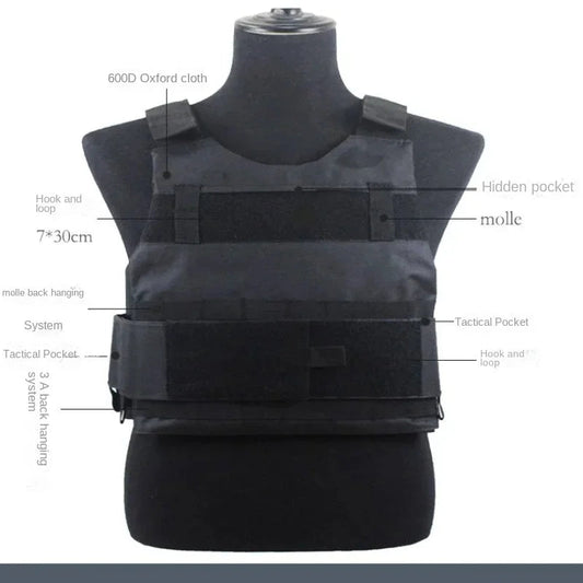 Gilet Tactique Camouflage Noir - Gilet Multifuntionnel de Sports et Entraînement, Idéal pour la Chasse et les Activités de Terrain BLACKBEARD OUTDOOR INDUSTRIES