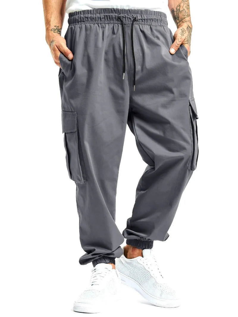 Pantalon Cargo Homme Grande Taille | Style Européen Décontracté | Taille Élastique & Cordon | Multi-poches | Léger & Confortable - BLACKBEARD OUTDOOR INDUSTRIES