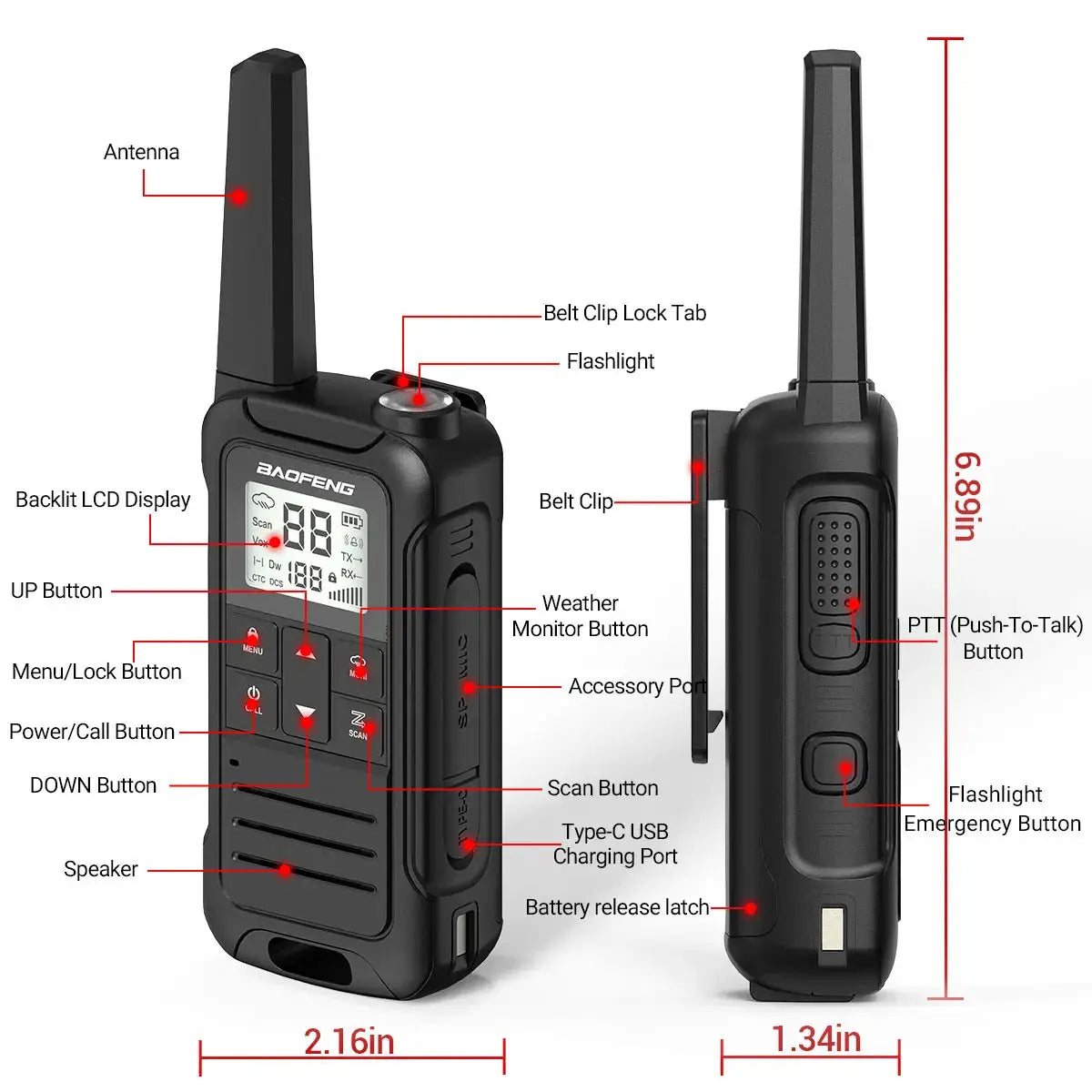Baofeng F22 - Talkie-Walkie Portable PMR/FRS - Longue Portée et Multifonctions Ma boutique