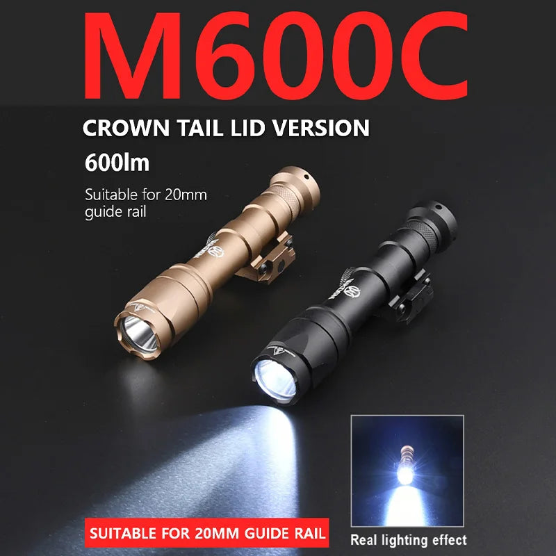 Lampe Tactique WADSN M300A / M600C Type SureFire – LED Haute Puissance pour Rail 20mm Picatinny - BLACKBEARD OUTDOOR INDUSTRIES
