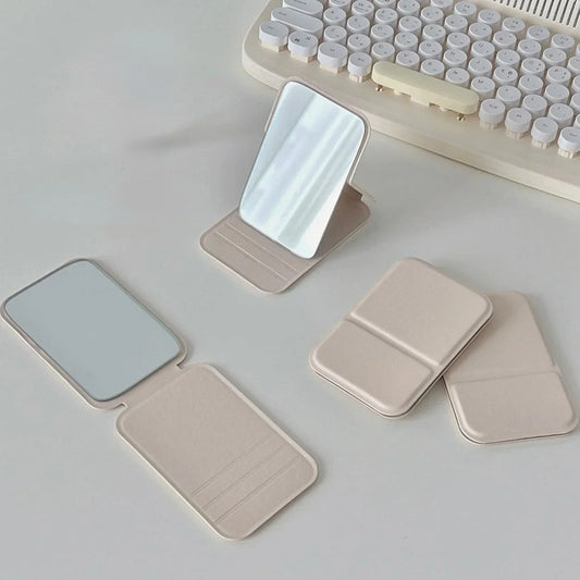 Miroir de Maquillage de Bureau – Compact, Pliable & Élégant en Cuir PU - BLACKBEARD OUTDOOR INDUSTRIES