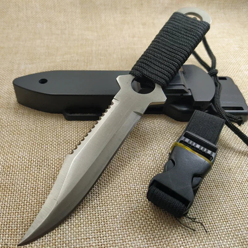 Couteau Tactique Fixe 7CR14Mov – Lame Inox & Manche Acier - BLACKBEARD OUTDOOR INDUSTRIES