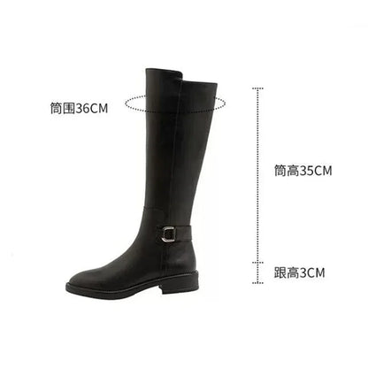 Bottes Hautes en PU avec Boucles Métalliques pour Femme - BLACKBEARD OUTDOOR INDUSTRIES