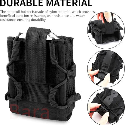 Pochette Tactique pour Menottes Ouvertes avec Clip et Sangle – Étui de Ceinture pour Menottes Asp, Menottes à Charnière, Menottes à Chaîne et Menottes Rigides Pliantes - BLACKBEARD OUTDOOR INDUSTRIES