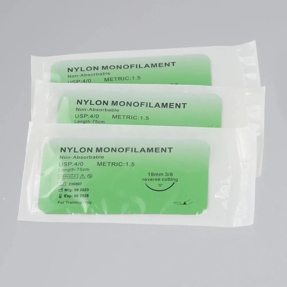 Kit de Sutures Médicales 4/0 – 10 à 100 pièces | Fils Monofilaments Nylon, Soie, Polypropylène, Polyester pour Exercices de Suture Ma boutique