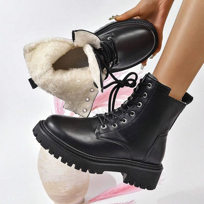 Bottines Chaudes Femme – Zip & Lacets | Confort, Mode & Plateforme – Taille 35 à 43 - BLACKBEARD OUTDOOR INDUSTRIES