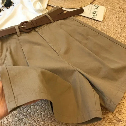 Short Large Femme Été – Style Classique & Décontracté Coupe A-Line, Léger, Coton Mélangé, Taille Mi-haute, Fermeture Zippée Ma boutique