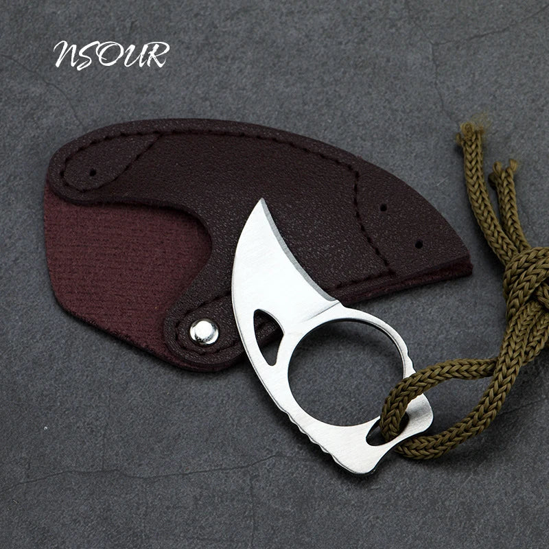 Couteau Pendentif de Self-Défense en Acier Inoxydable - Couteau Fixe Portable pour Outdoor, Survival, et Autodéfense - BLACKBEARD OUTDOOR INDUSTRIES