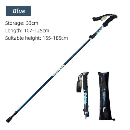 Bâton de Randonnée Pliable 5 Sections – PACOONE | Léger, Télescopique & Portable – 130 cm - BLACKBEARD OUTDOOR INDUSTRIES