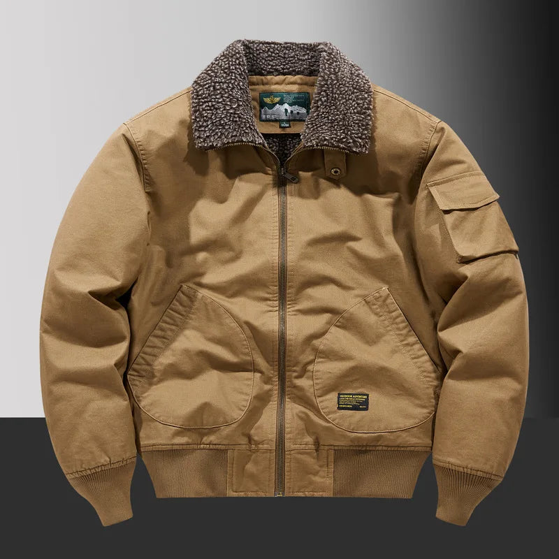 Veste d'Hiver Homme – Bombardier avec Doublure en Laine, Veste à Col Roulé, Manteau en Coton Chaud et Douillet – Parfaite pour les Voyages et le Travail BLACKBEARD OUTDOOR INDUSTRIES