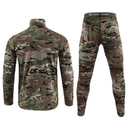 Ensemble de Sous-Vêtements Thermiques pour Homme – Sous-Vêtements Chauds en Fleece, Sèche-Vite, Compression, Long Johns pour l'Hiver – Vêtements Militaires/Armée BLACKBEARD OUTDOOR INDUSTRIES