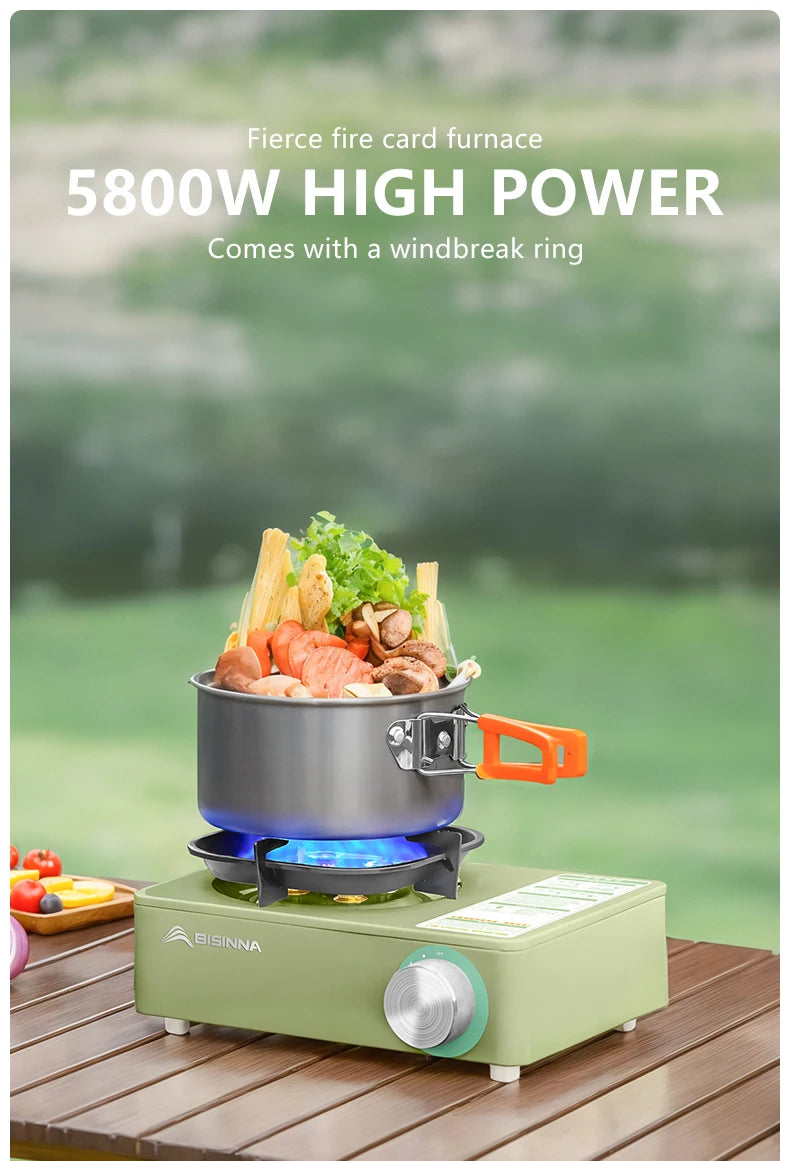 Réchaud à Gaz Camping BISINNA 5800W – Brûleur Portable Puissant pour Pique-nique, Randonnée et Trekking - BLACKBEARD OUTDOOR INDUSTRIES