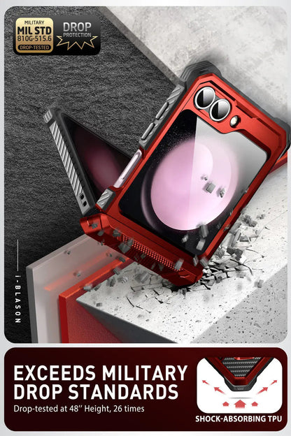 I-BLASON For Samsung Galaxy Z Flip 7 FE/6/5 Case Armorbox Full-Body Military Protection Phone Case with Screen Protector & Stand BLACKBEARD OUTDOOR INDUSTRIES