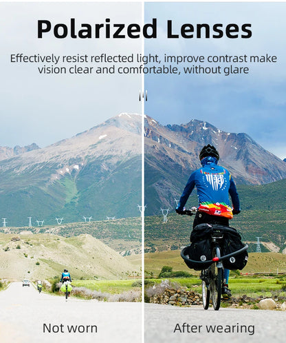ROCKBROS Lunettes de Vélo Polarisées UV400 – Protection Solaire, Ultra-légères, Grand Cadre MTB & Route - BLACKBEARD OUTDOOR INDUSTRIES