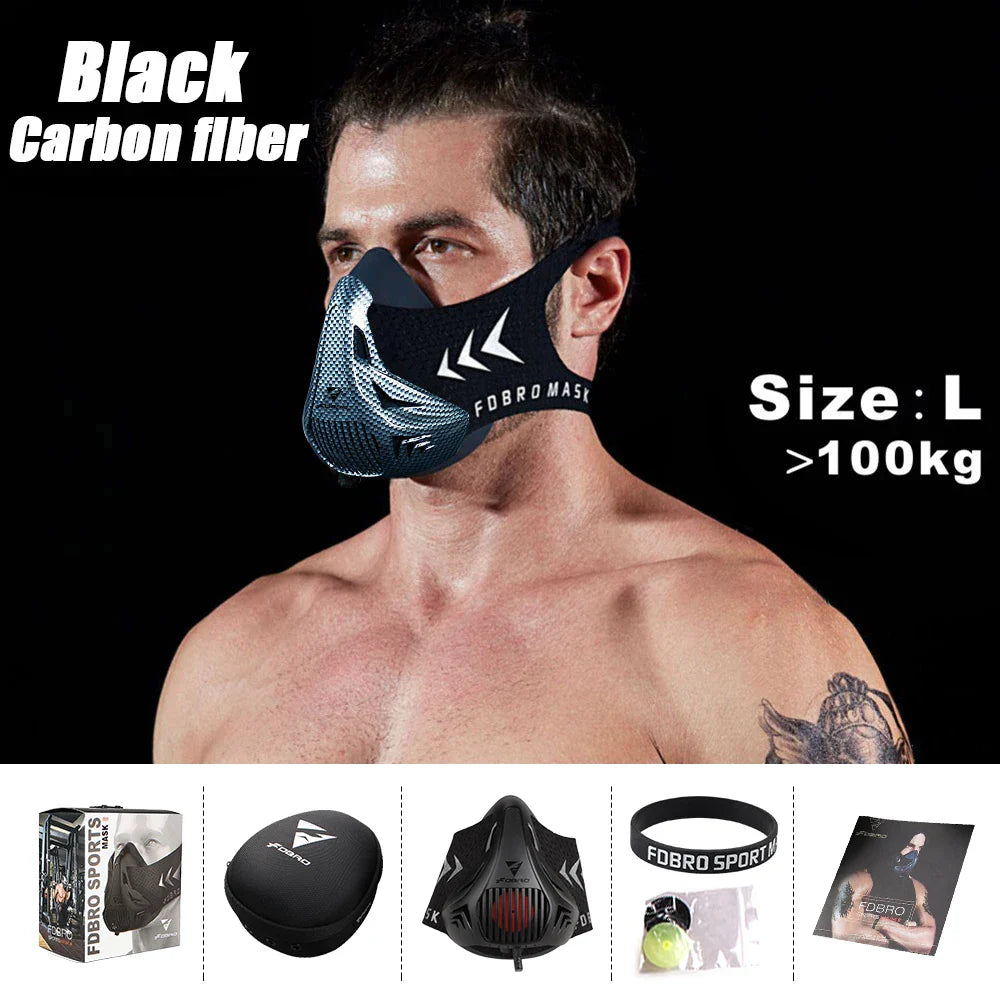 Masque d’Entraînement Sportif – Édition Élévation | Course, Fitness, Cyclisme – Style Noir 2.0 - BLACKBEARD OUTDOOR INDUSTRIES