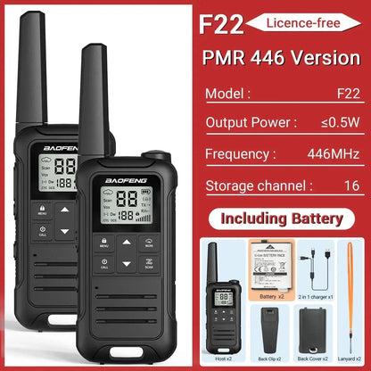 Baofeng F22 - Talkie-Walkie Portable PMR/FRS - Longue Portée et Multifonctions Ma boutique