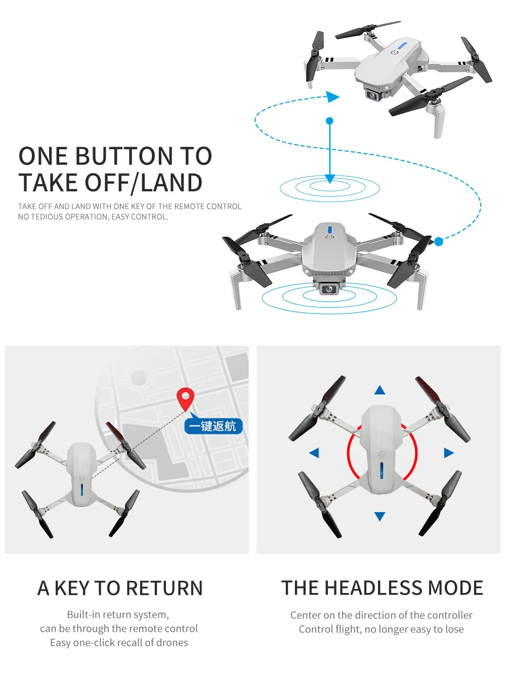 KBDFA 2025 E88 Professional Wide Angle RC HD 4K Camera drone Ma boutique