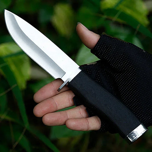 Couteau de Chasse à Lame Fixe Militaire Portable – Manche en Caoutchouc avec Étui Ceinture - BLACKBEARD OUTDOOR INDUSTRIES