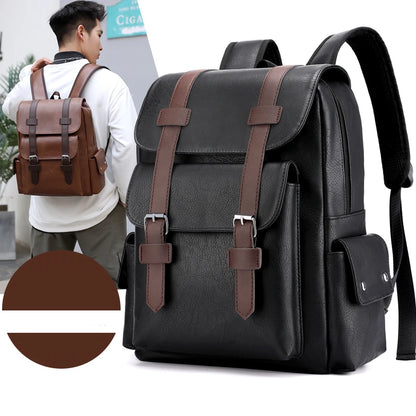 Sac à Dos Homme en Cuir PU – Élégant & Fonctionnel | Ordinateur Portable & École | 20–35L - BLACKBEARD OUTDOOR INDUSTRIES
