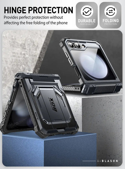 I-BLASON For Samsung Galaxy Z Flip 7 FE/6/5 Case Armorbox Full-Body Military Protection Phone Case with Screen Protector & Stand BLACKBEARD OUTDOOR INDUSTRIES
