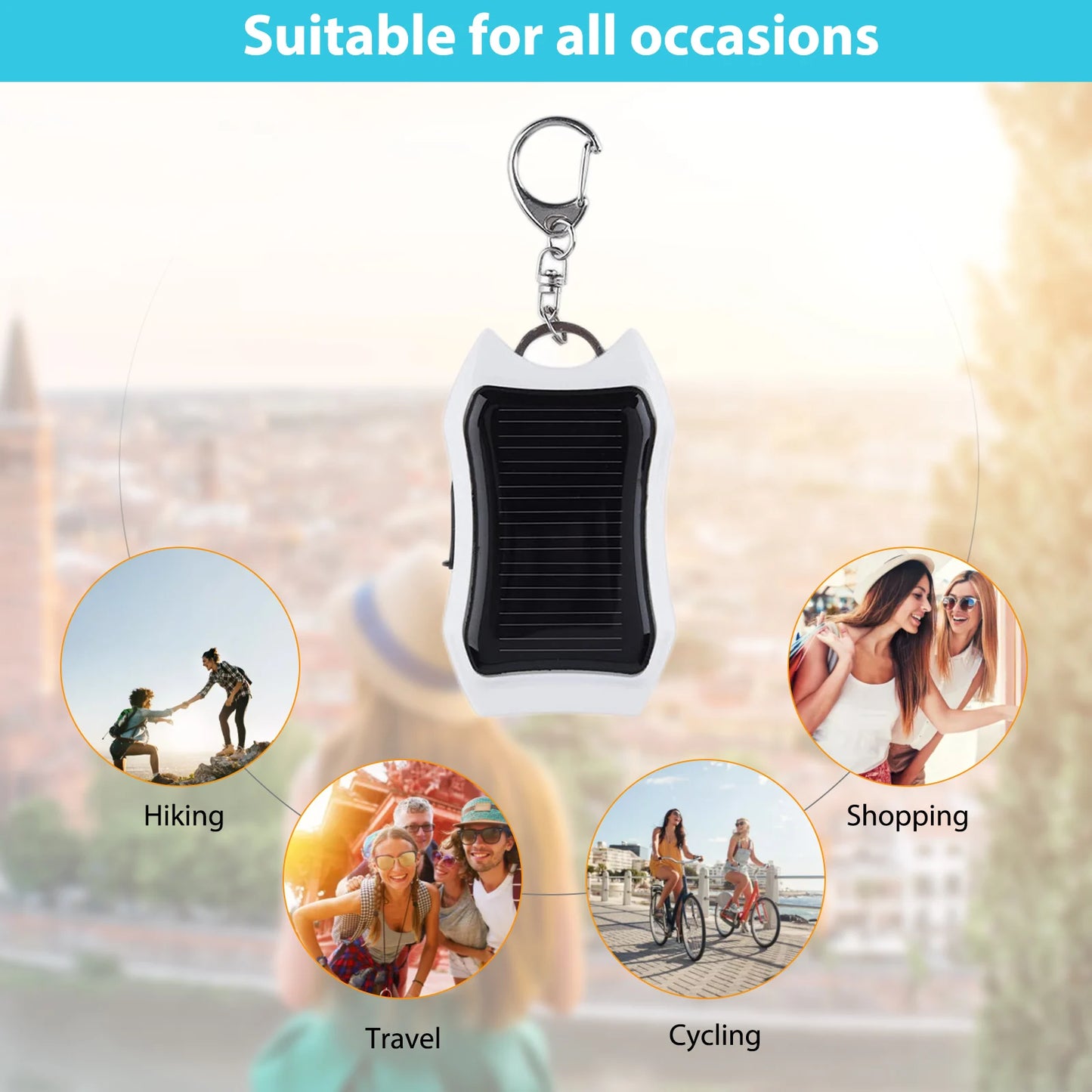 Mini Power Bank Solaire Porte-Clés 950mAh avec Lampe LED – Ultra Portable - BLACKBEARD OUTDOOR INDUSTRIES