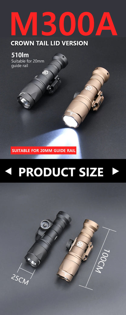 Lampe Tactique WADSN M300A – Mini Scout Light Type SureFire pour Rail 20mm - BLACKBEARD OUTDOOR INDUSTRIES
