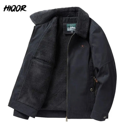 Autumn Winter Men's Cotton Thick Warm Fleece Jackets Stand Collar Fleece Lined Outdoor Workwear Warm Casual Style New Arrival BLACKBEARD OUTDOOR INDUSTRIES