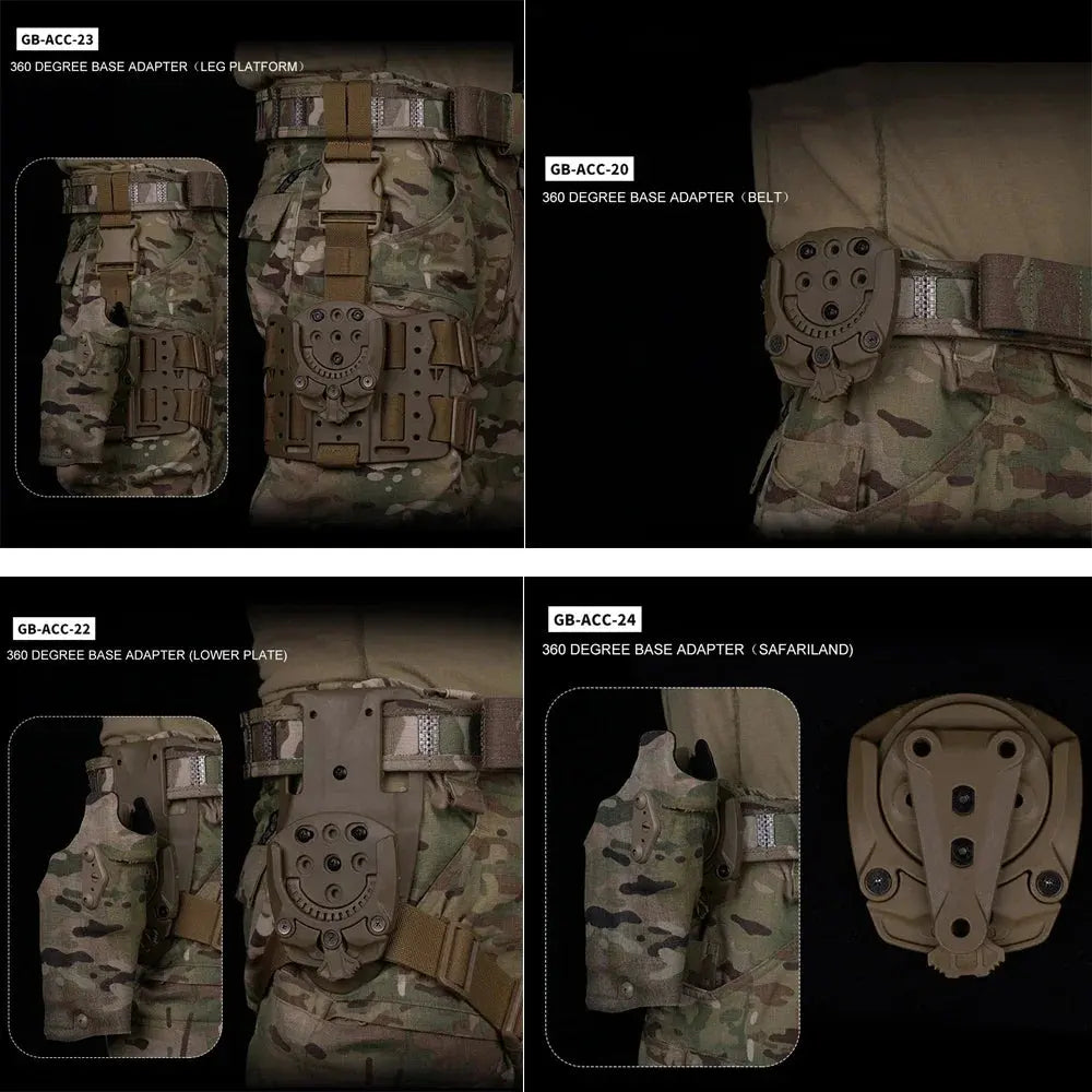 Adaptateur de Holster Tactique 360° – Base Rotative Modulaire pour Holster de Chasse et Airsoft Ma boutique
