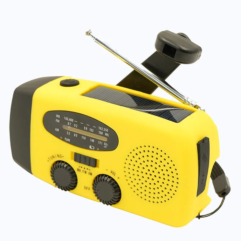 Radio Portable d'Urgence Rechargeable 2000mAh – Radio Solair, Manivelle et USB avec Flashlight, Radio AM/FM/SW, Radio Météo pour Survie, Batterie Rechargeable et Chargeur de Secours - BLACKBEARD OUTDOOR INDUSTRIES