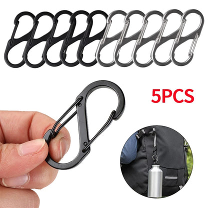 5PCS Mousquetons Tactiques en S – Mini Clip Aluminium Anti-Vol pour Camping & Randonnée - BLACKBEARD OUTDOOR INDUSTRIES