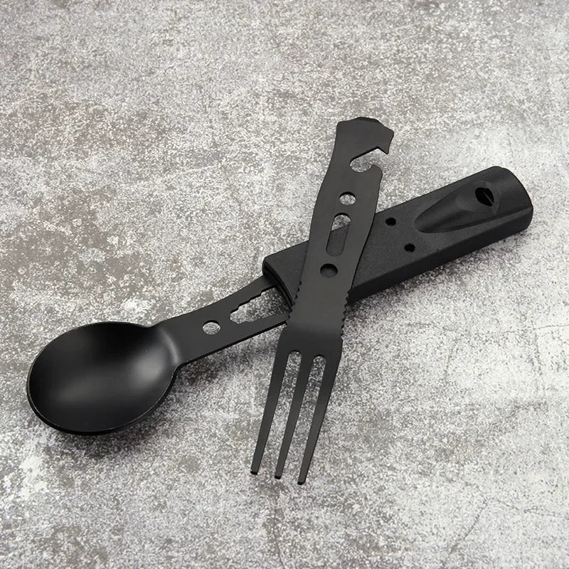 Set Multifonction Camping - Couteaux, Couverts et Sifflet en Acier Inoxydable - BLACKBEARD OUTDOOR INDUSTRIES