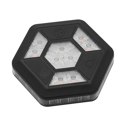 Feu de Signalisation Rotatif LED Magnétique Rechargeable - Lumière de Sécurité pour Voiture, Jaune et Blanche BLACKBEARD OUTDOOR INDUSTRIES