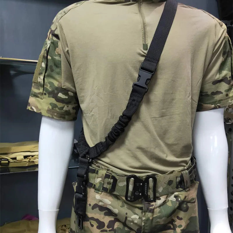 Sangle Fusil Tactique à Point Unique – Harnais Élastique et Réglable 120–150 cm - BLACKBEARD OUTDOOR INDUSTRIES
