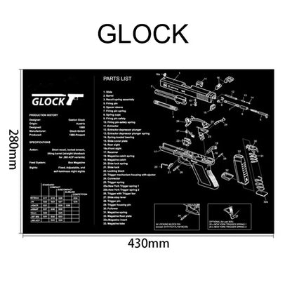 Tapis de Nettoyage pour Arme | Tapis Souris Multi-Armes – AR15, AK47, Remington 870, Glock, CZ75, P226, 1911… - BLACKBEARD OUTDOOR INDUSTRIES