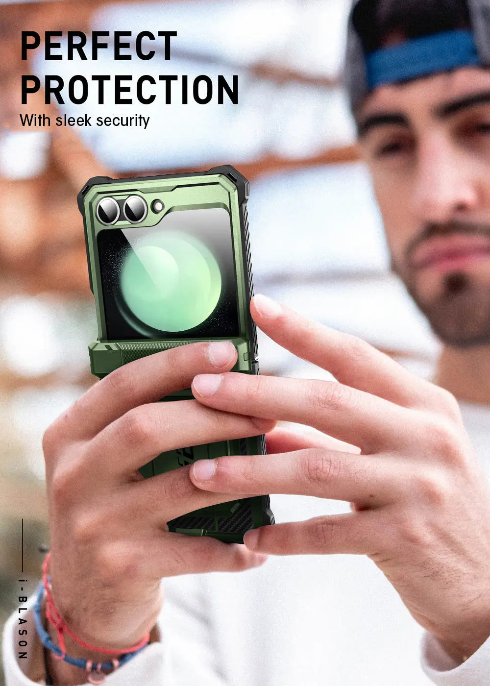 I-BLASON For Samsung Galaxy Z Flip 7 FE/6/5 Case Armorbox Full-Body Military Protection Phone Case with Screen Protector & Stand BLACKBEARD OUTDOOR INDUSTRIES