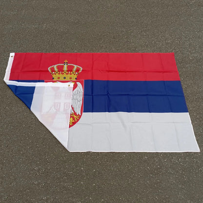 Drapeau de la Serbie 90x150 cm - Bannière en Polyester Suspendue et Flottante SRB RS Republika Serbja BLACKBEARD OUTDOOR INDUSTRIES