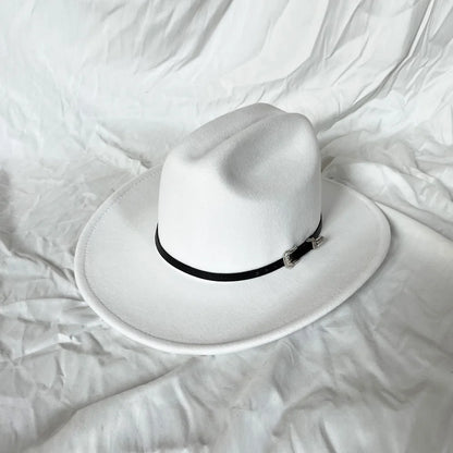 Chapeau Vintage Western Cowboy Unisexe – Style Gentleman & Cowgirl, Large Bord en Cuir – Jazz Cloche Sombrero Élégant pour Homme & Femme - BLACKBEARD OUTDOOR INDUSTRIES