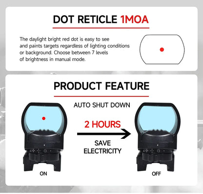 HD103 Red Dot Sight Rechargeable USB Type-C – 4 Réticules – Lunette de Visée Tactique pour Rail 20 mm - BLACKBEARD OUTDOOR INDUSTRIES