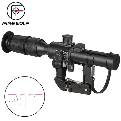Viseur Tactique SVD Dragunov 4x26 avec Réticule Rouge Illuminé – Optique de Chasse pour Fusil AK et Tir de Précision Ma boutique