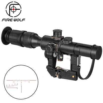 Tactical SVD Dragunov 4x26 – Lunette de Précision à Réticule Illuminé Rouge pour Fusil de Chasse et Tir de Précision - BLACKBEARD OUTDOOR INDUSTRIES