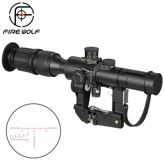 Tactical SVD Dragunov 4x26 – Lunette de Précision à Réticule Illuminé Rouge pour Fusil de Chasse et Tir de Précision - BLACKBEARD OUTDOOR INDUSTRIES