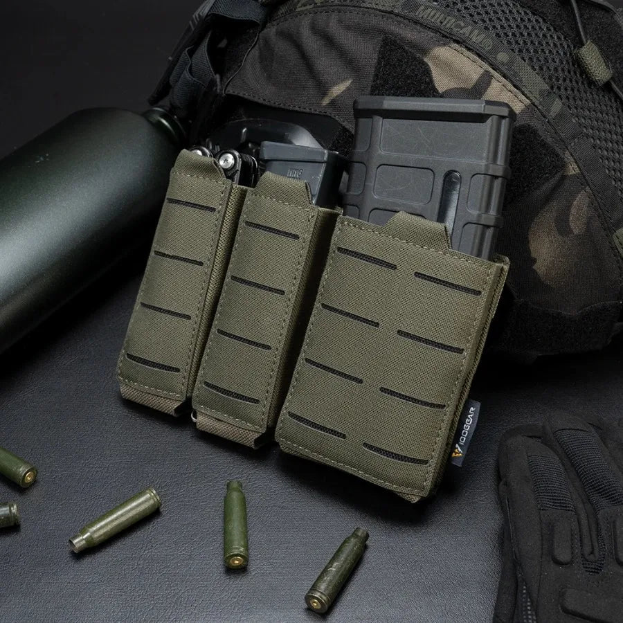 IDOGEAR Poche Tactique LSR 556 Triple Mag Carrier MOLLE - Poche à Munitions Découpée au Laser BLACKBEARD OUTDOOR INDUSTRIES