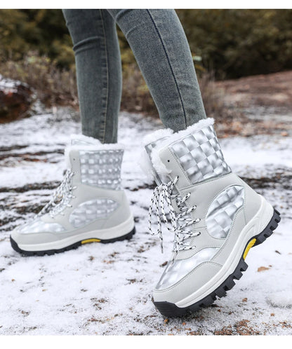 Bottes de Neige Femme Hiver 2024 – Sneakers Chaudes à Fourrure, Semelle Épaisse, Imperméables – Bottines Mi-mollet Outdoor - BLACKBEARD OUTDOOR INDUSTRIES