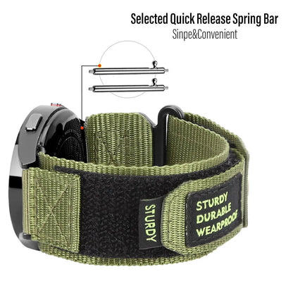 Bracelet Tactique en Nylon pour Samsung Galaxy Watch (7, 6, 5, 4) - 20mm / 22mm - Bandes Nylon Loop pour Gear S3 & Active BLACKBEARD OUTDOOR INDUSTRIES