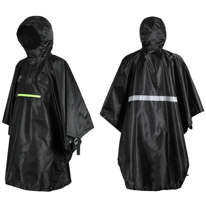 Poncho de Pluie avec Réflecteur - Imperméable Unisexe pour Vélo, Randonnée et Activités de Plein Air (Cape de Pluie, Capuche, Bande Réfléchissante) BLACKBEARD OUTDOOR INDUSTRIES