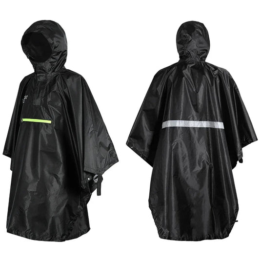 Poncho de Pluie avec Réflecteur - Imperméable Unisexe pour Vélo, Randonnée et Activités de Plein Air (Cape de Pluie, Capuche, Bande Réfléchissante) BLACKBEARD OUTDOOR INDUSTRIES