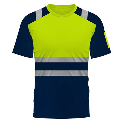 T-shirt de Sécurité Haute Visibilité – Été Respirant & Séchage Rapide Manches Courtes | Tissu Réfléchissant | Polyester Léger | Tailles L à XXXL - BLACKBEARD OUTDOOR INDUSTRIES