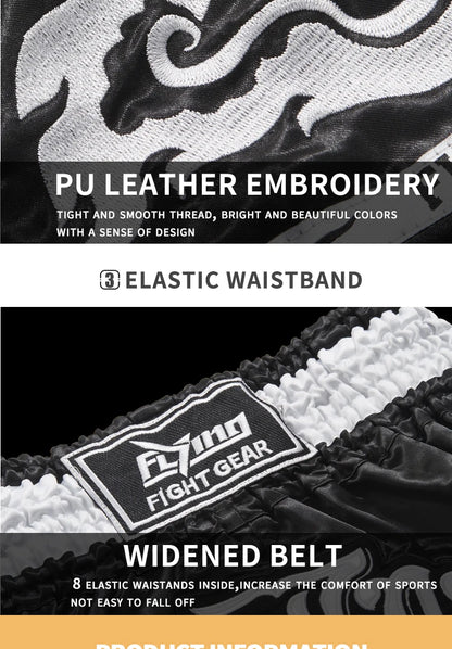 Shorts de Muay Thai et Boxe – Pour Hommes, Femmes, Enfants et Adolescents, Kickboxing, MMA, Sanda, Grappling, BJJ – Pantalons de Sport - BLACKBEARD OUTDOOR INDUSTRIES