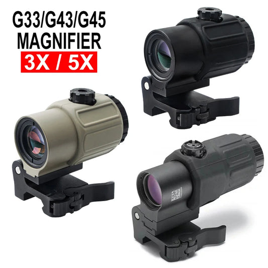 Magnifier Tactique Eotech G33 / G43 / G45 — Grossissement Fixe 3X ou 5X avec Monture QD Switch to Side - BLACKBEARD OUTDOOR INDUSTRIES