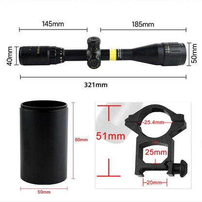 Lunette de Visée Tactique SFP 4-16X44 / 6-24X50 / 10-40X50 avec Réticule Illuminé Rouge & Vert, Réglage Parallaxe - BLACKBEARD OUTDOOR INDUSTRIES